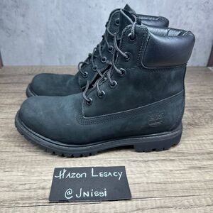 Timberland~Women's~Black Waterproof Nubuck 6” Premium(8658A) Boots~Size 7